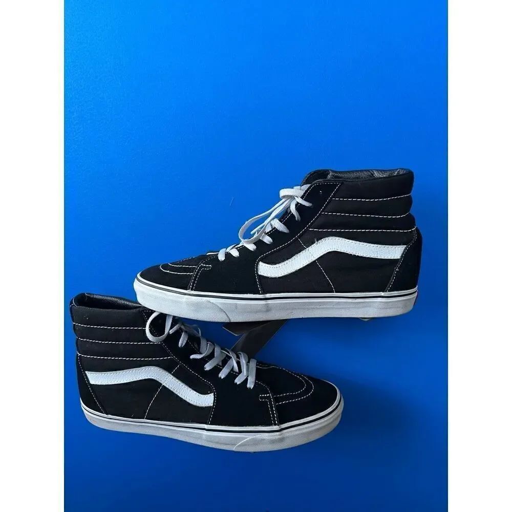 VANS Men's size 13 Nice BLACK HIGH-TOPS SUEDE Shoes